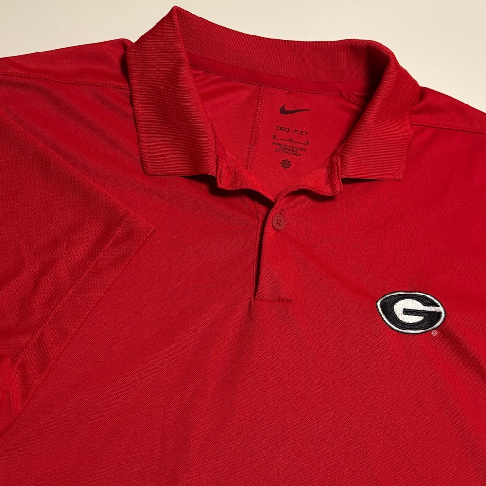 Georgia Bulldogs Nike  Dri-Fit Polo Shirt Mens Medium Red Short Sleeve Golf Top